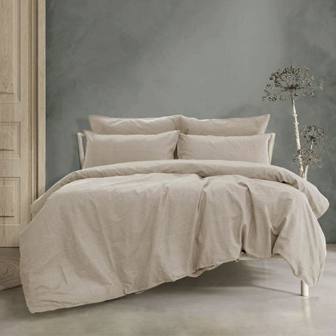 Darrahopens Home & Garden > Bedding Ardor Embre Taupe (Also known as Warm Grey) 100% Washed Cotton Quilt Cover Set King