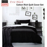 Darrahopens Home & Garden > Bedding Ardor Evie Black Quilt Cover Set QUEEN