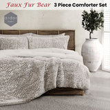 Darrahopens Home & Garden > Bedding Ardor Faux Fur Bear 3 Piece Comforter Set Single/Double
