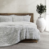 Darrahopens Home & Garden > Bedding Ardor Faux Fur Silver 3 Piece Comforter Set Single/Double