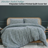 Darrahopens Home & Garden > Bedding Ardor Fletcher Faded Indigo Printed Quilt Cover Set Queen