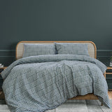 Darrahopens Home & Garden > Bedding Ardor Fletcher Faded Indigo Printed Quilt Cover Set Queen