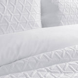 Darrahopens Home & Garden > Bedding Ardor Leonardo White Embossed Quilt Cover Set Double