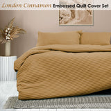 Darrahopens Home & Garden > Bedding Ardor London Cinnamon Embossed Quilt Cover Set Queen