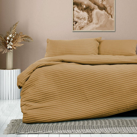 Darrahopens Home & Garden > Bedding Ardor London Cinnamon Embossed Quilt Cover Set Queen
