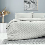 Darrahopens Home & Garden > Bedding Ardor London Silver Embossed Quilt Cover Set Queen