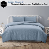 Darrahopens Home & Garden > Bedding Ardor Lottie Bluebell Pinsonic Embossed Quilt Cover Set King