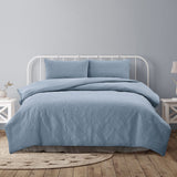 Darrahopens Home & Garden > Bedding Ardor Lottie Bluebell Pinsonic Embossed Quilt Cover Set King