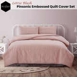 Darrahopens Home & Garden > Bedding Ardor Lottie Blush Pinsonic Embossed Quilt Cover Set King