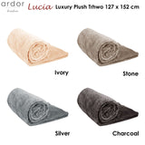 Darrahopens Home & Garden > Bedding Ardor Lucia Luxury Push Throw Charcoal