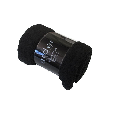 Darrahopens Home & Garden > Bedding Ardor Lupinia Black Sherpa Fleece Throw Rug 130 x 150cm