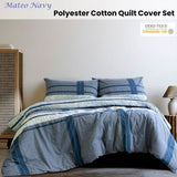 Darrahopens Home & Garden > Bedding Ardor Mateo Navy Polyester Cotton Quilt Cover Set Queen