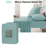 Darrahopens Home & Garden > Bedding Ardor Micro Flannel Sheet Set Blue Single