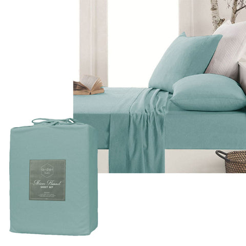 Darrahopens Home & Garden > Bedding Ardor Micro Flannel Sheet Set Blue Single