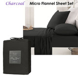 Darrahopens Home & Garden > Bedding Ardor Micro Flannel Sheet Set Charcoal Single