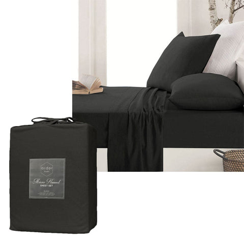 Darrahopens Home & Garden > Bedding Ardor Micro Flannel Sheet Set Charcoal Single