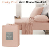 Darrahopens Home & Garden > Bedding Ardor Micro Flannel Sheet Set Dusty Pink Mega King
