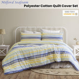 Darrahopens Home & Garden > Bedding Ardor Milford Seafoam Polyester Cotton Quilt Cover Set King