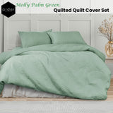 Darrahopens Home & Garden > Bedding Ardor Molly Palm Green Quilted Quilt Cover Set Queen
