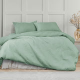 Darrahopens Home & Garden > Bedding Ardor Molly Palm Green Quilted Quilt Cover Set Queen