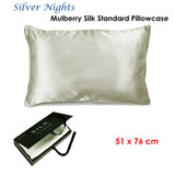 Darrahopens Home & Garden > Bedding Ardor Mulberry Silk Standard Pillowcase Silver Nights