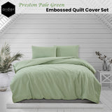 Darrahopens Home & Garden > Bedding Ardor Preston Pale Green Embossed Quilt Cover Set Queen
