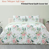 Darrahopens Home & Garden > Bedding Ardor Rose Whisper Soft Sage Printed Floral Quilt Cover Set King