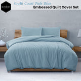 Darrahopens Home & Garden > Bedding Ardor South Coast Pale Blue Embossed Quilt Cover Set Queen