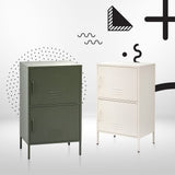 darrahopens Home & Garden > Bedding ArtissIn Double Storage Cabinet Shelf Organizer Bedroom Green
