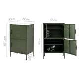 darrahopens Home & Garden > Bedding ArtissIn Double Storage Cabinet Shelf Organizer Bedroom Green