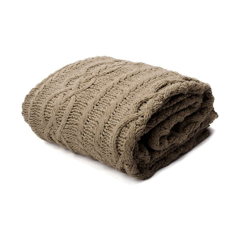 Darrahopens Home & Garden > Bedding Asher Brown Knitted Throw Rug