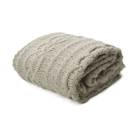Darrahopens Home & Garden > Bedding Asher Taupe Knitted Throw Rug