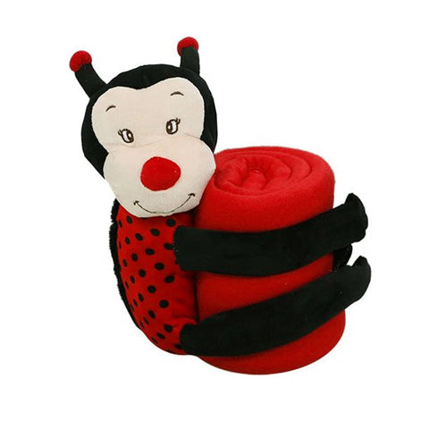 Darrahopens Home & Garden > Bedding Baby Red Blanket with Toy Ladybug