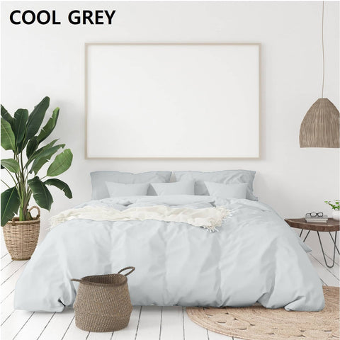 darrahopens Home & Garden > Bedding Balmain 1000 Thread Count Hotel Grade Bamboo Cotton Quilt Cover Pillowcases Set - King - Cool Grey