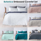 Darrahopens Home & Garden > Bedding Bambury Botanica Embossed Glacier Coverlet Set Queen/King