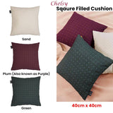 Darrahopens Home & Garden > Bedding Bedding House Chelsy Plum (Also Known as Purple) Square Filled Cushion 40cm x 40cm