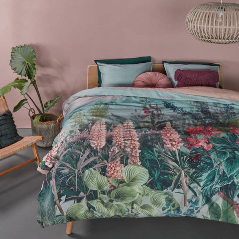 Darrahopens Home & Garden > Bedding Bedding House Lupine Green Cotton Sateen Quilt Cover Set Queen