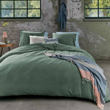 Darrahopens Home & Garden > Bedding Bedding House Organic Cotton Basic Green Quilt Cover Set King