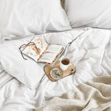 Darrahopens Home & Garden > Bedding Bedding House Organic Cotton Basic White Quilt Cover Set Queen