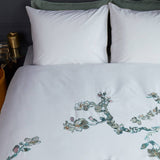 Darrahopens Home & Garden > Bedding Bedding House Van Gogh Embroidered Blossom White Cotton Sateen Quilt Cover Set Queen