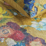 Darrahopens Home & Garden > Bedding Bedding House Van Gogh Partout des Fleurs Gold Cotton Sateen Quilt Cover Set King