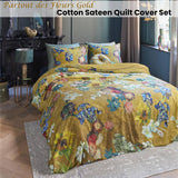 Darrahopens Home & Garden > Bedding Bedding House Van Gogh Partout des Fleurs Gold Cotton Sateen Quilt Cover Set King