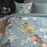 Darrahopens Home & Garden > Bedding Bedding House Van Gogh Partout des Fleurs Green Cotton Sateen Quilt Cover Set King