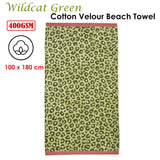 Darrahopens Home & Garden > Bedding Bedding House Wildcat Green Cotton Velour Beach Towel