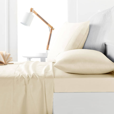 Darrahopens Home & Garden > Bedding Belmondo 225TC Sheet Set CREAM - King