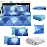 Darrahopens Home & Garden > Bedding Big Sleep 8 Pce Bed in a Bag Set Argyles Blue King