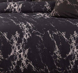 Darrahopens Home & Garden > Bedding Black Marble Super King Size Duvet Doona Quilt Cover Set