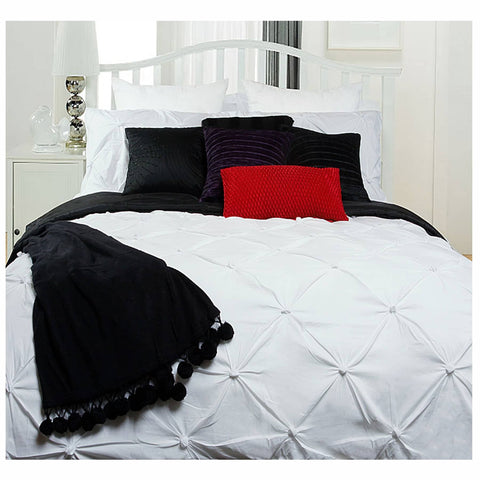 Darrahopens Home & Garden > Bedding Bloomington Puffy Quilt Cover Set White DOUBLE
