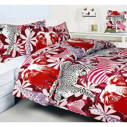 Darrahopens Home & Garden > Bedding Bright Young Things Jungle Red Quilt Cover Set Single