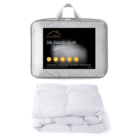 darrahopens Home & Garden > Bedding Casa Decor Silk Touch Quilt 360GSM All Seasons Antibacterial Hypoallergenic - Single - White